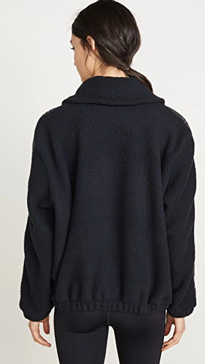 Shop Terez Fleece Zip Jacket In Black Fleece W/ Plaid