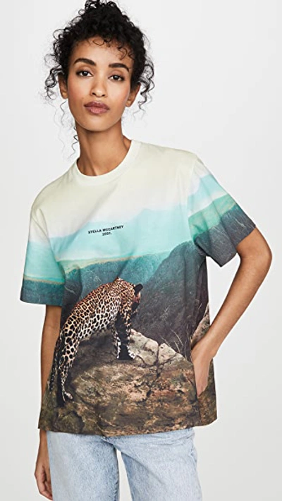 Shop Stella Mccartney Leopard Scene Jersey T-shirt In Multi Color