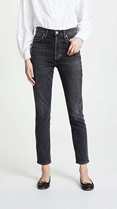 Shop Citizens Of Humanity Olivia High Rise Slim Ankle Jeans In Wren