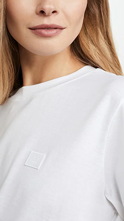 Acne Studios Cylea Cropped Embossed Cotton-jersey T-shirt In Optic White