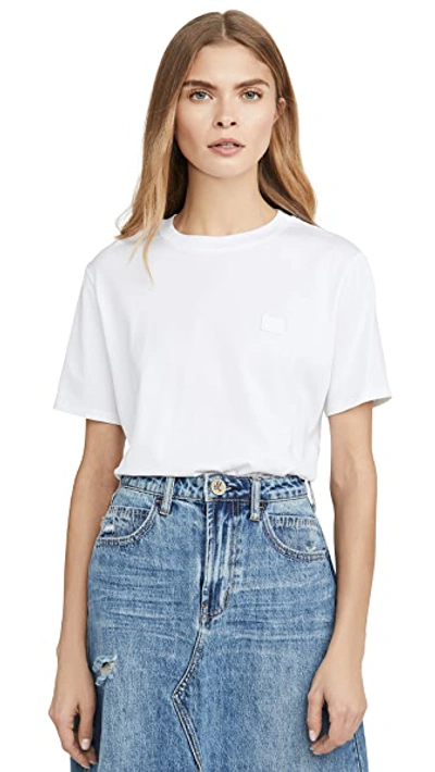 Shop Acne Studios Ellison Face T-shirt In Optic White