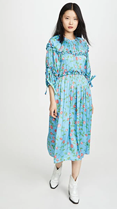 Shop Hofmann Copenhagen Mirielle Dress In Pacific Blue Print