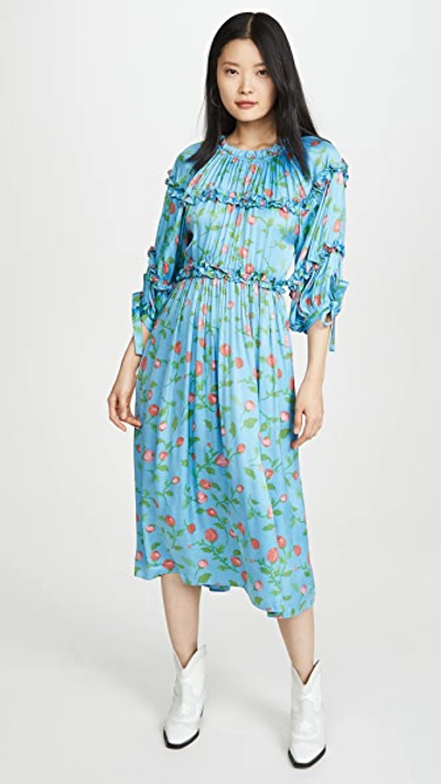 Shop Hofmann Copenhagen Mirielle Dress In Pacific Blue Print