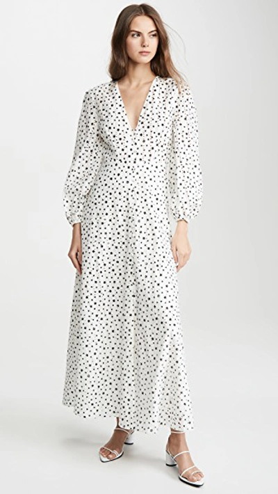 Shop Rixo London Blaire Dress In Mini Star White Black