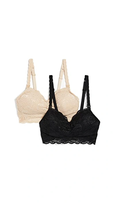 Shop Cosabella Never Say Never Maternity Bra 2 Pack In Black/blush