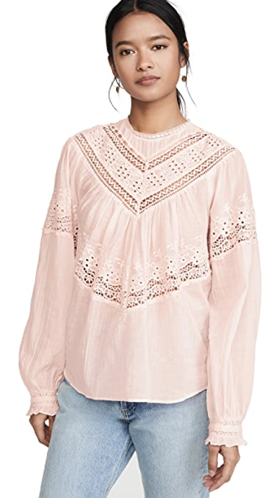 Shop Free People Abigail Victorian Top In Moon Cake