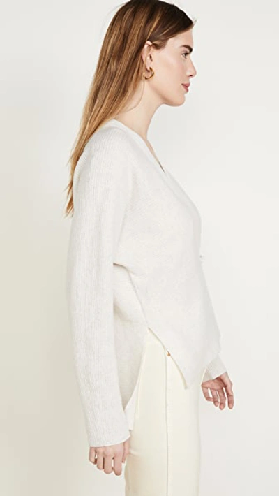 Shop Vince Wool Cashmere Wrap Cardigan In White