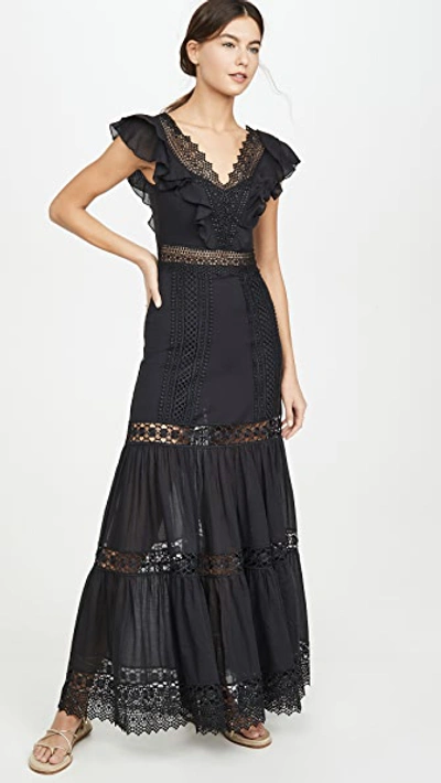 Shop Charo Ruiz Aida Long Dress In Black