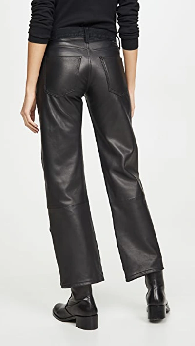 Shop Khaite Kerrie Jeans With Leather Combo In Black