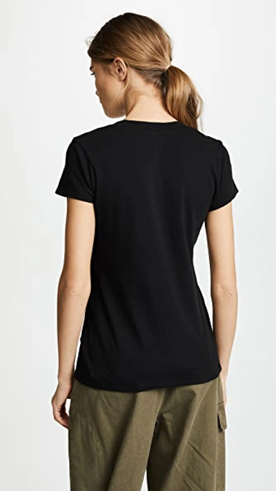 Shop James Perse Short Sleeve V Neck Tee In Black