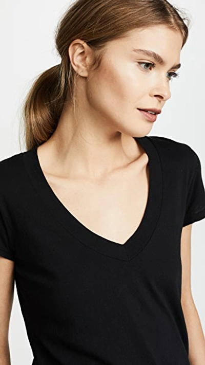 Shop James Perse Short Sleeve V Neck Tee In Black