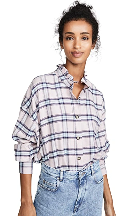 Shop Isabel Marant Étoile Ilaria Buttondown In Pink/blue