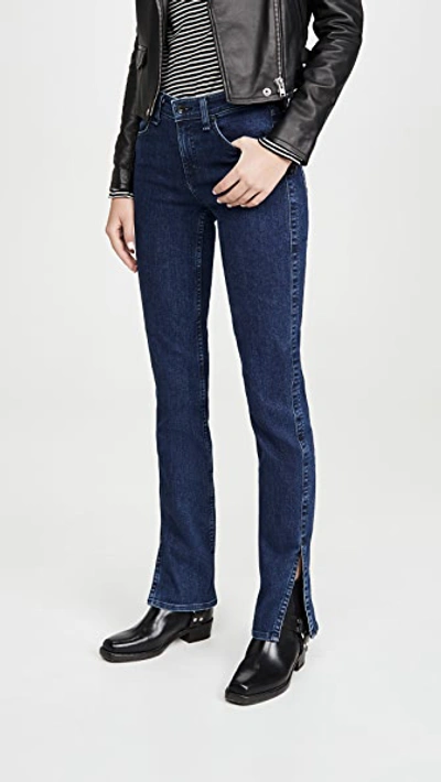 Shop Rag & Bone Cate Mid-rise Skinny Jeans In Night Blue