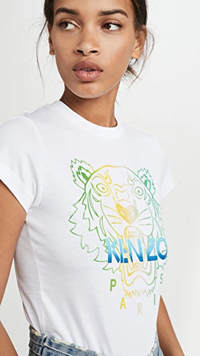Shop Kenzo Cropped Skinny T-shirt In White