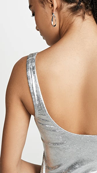 Shop Alix Gracie Ultra Suede Bodysuit In Platinum