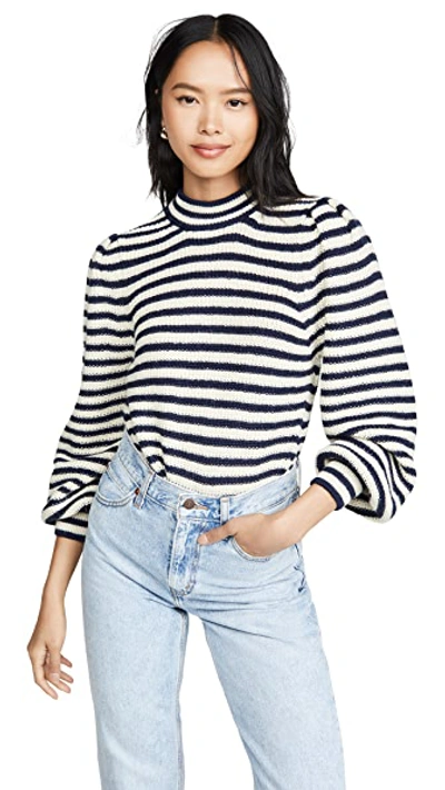 Shop Eleven Six Mia Sweater In Ivory/navy Stripe