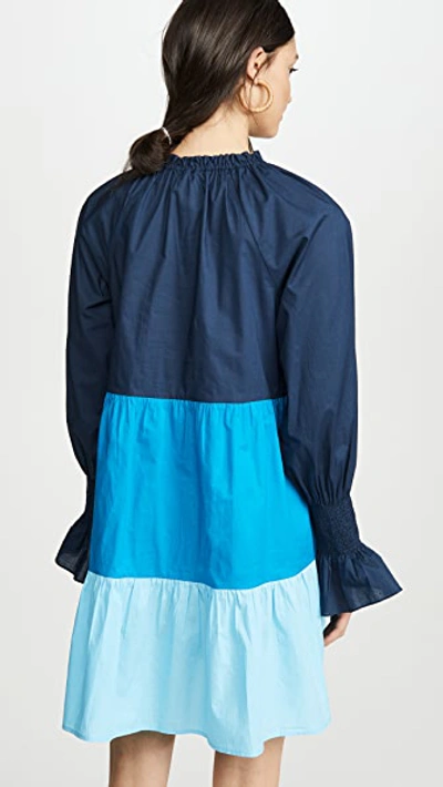 Shop Figue Bella Short Dress In Blue Multi