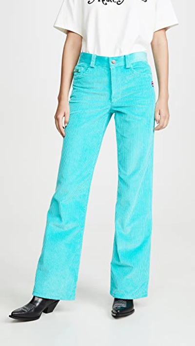 Shop Marc Jacobs The Corduroy Flared Jeans In Turqouise