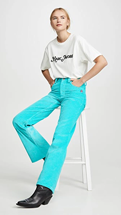 Shop Marc Jacobs The Corduroy Flared Jeans In Turqouise