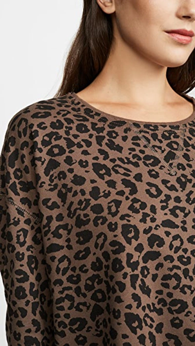Shop Z Supply Leopard Weekender Sweatshirt In French Roast