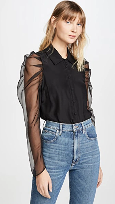 Shop Amanda Uprichard Jaslene Top In Black