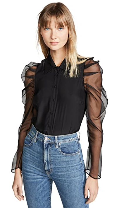 Shop Amanda Uprichard Jaslene Top In Black