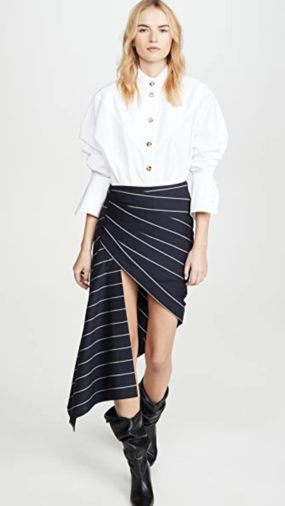 Pinstripe Wrapped Skirt