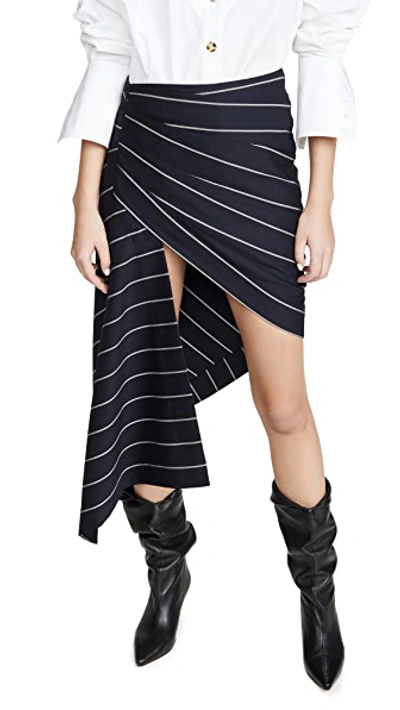 Pinstripe Wrapped Skirt