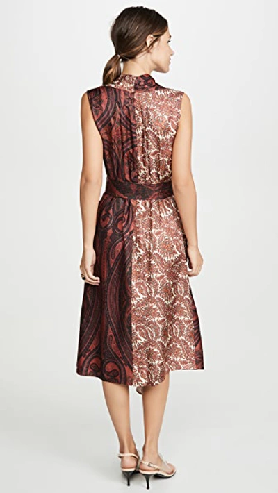 Shop Adam Lippes Asymmetrical Dress In Paisley Multi