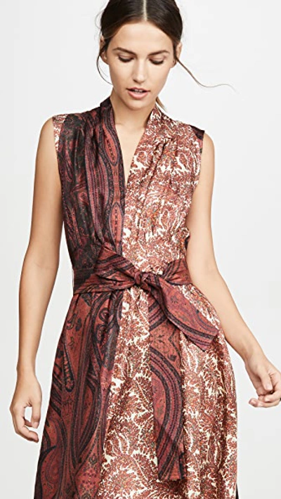 Shop Adam Lippes Asymmetrical Dress In Paisley Multi