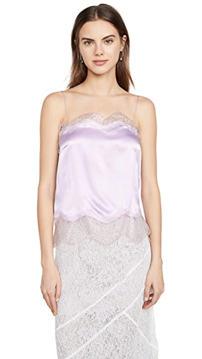 Shop Anais Jourden Lilac Silk Satin Camisole