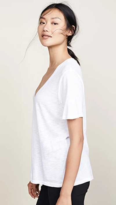 Shop Splendid Cotton Modal Slub V Tee White