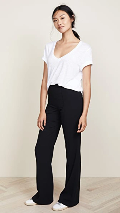 Splendid Cotton Modal Slub V Tee In White