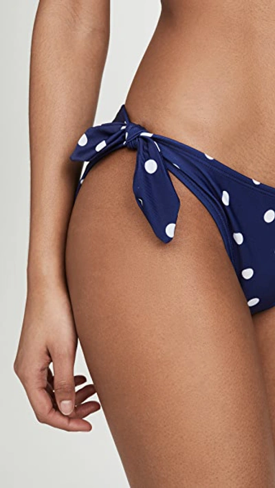 Shop Shoshanna Bow Bikini Bottoms In Navy/white