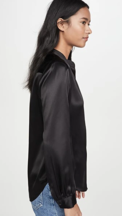 Shop L Agence Bianca Band Collar Blouse In Black
