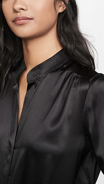 Shop L Agence Bianca Band Collar Blouse In Black