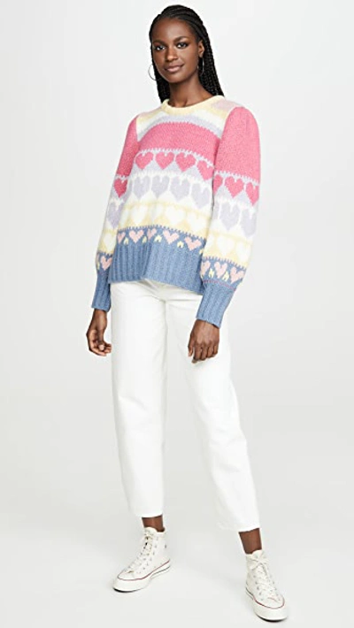 Shop Loveshackfancy Shirelle Pullover In Pink Icing