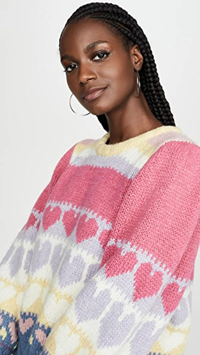 Shop Loveshackfancy Shirelle Pullover In Pink Icing