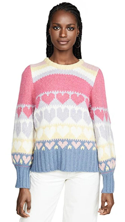 Shop Loveshackfancy Shirelle Pullover In Pink Icing