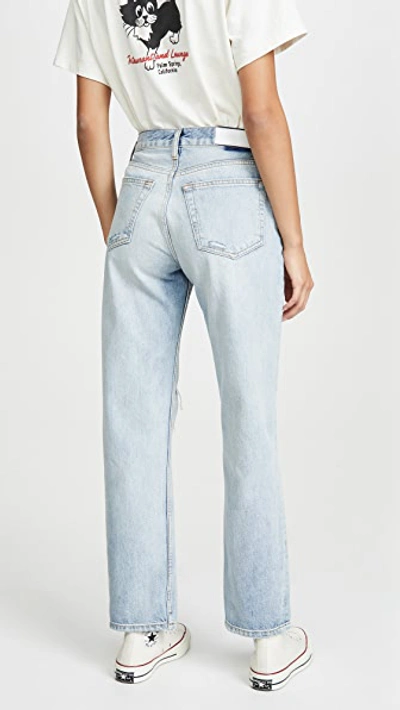 Shop Re/done 90s Loose Straight Jeans In Destroyed Light