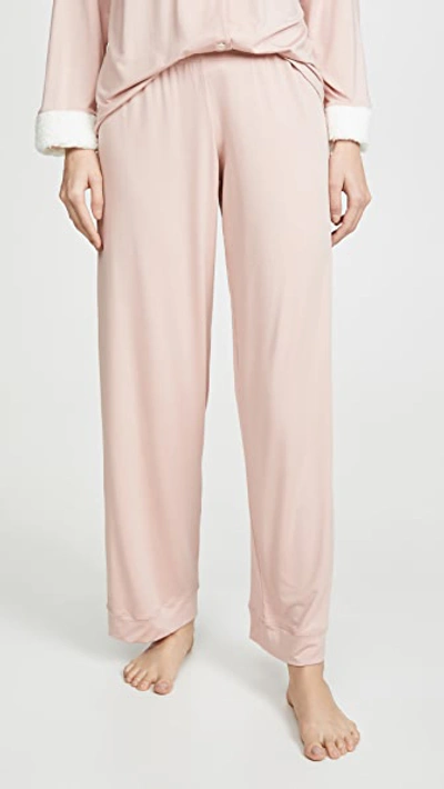 Shop Eberjey Gisele Sherpa Pj Set In Misty Rose/ivory