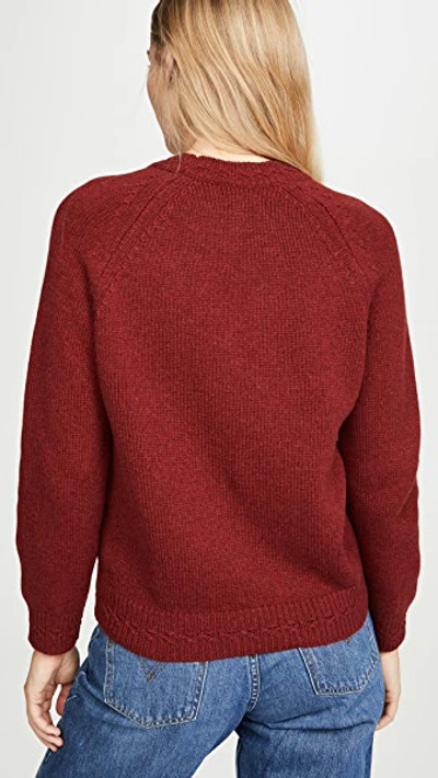 Shop Apc Wicklow Pullover In Rouge Fonce