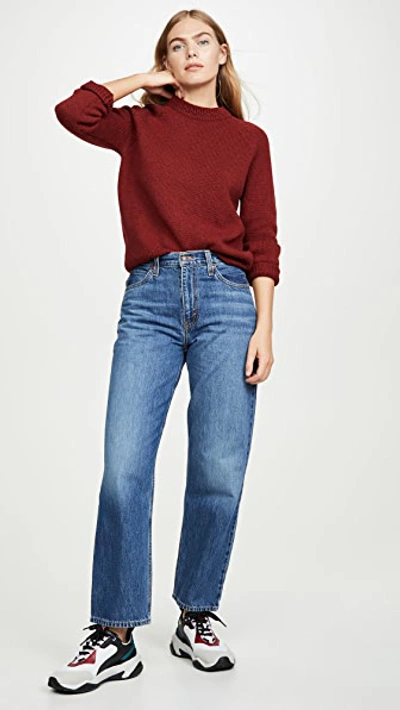 Shop Apc Wicklow Pullover In Rouge Fonce