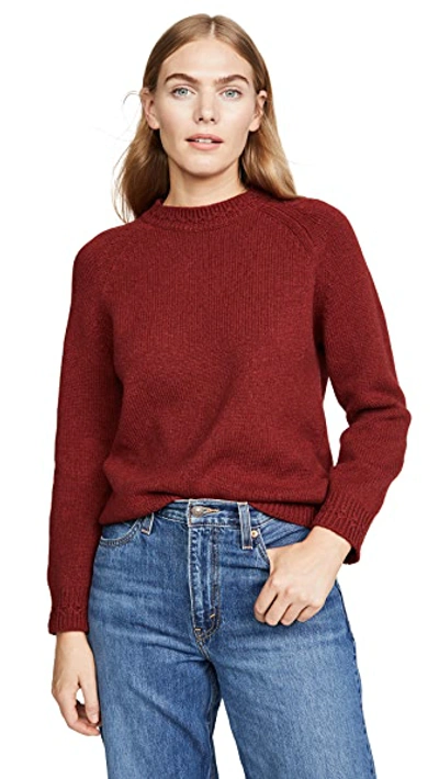 Shop Apc Wicklow Pullover In Rouge Fonce