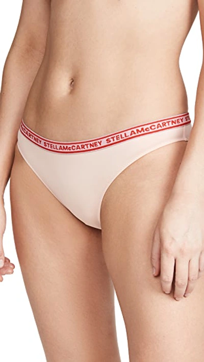 Shop Stella Mccartney Sporty Elastic Bikini Bottoms In Pale Blush