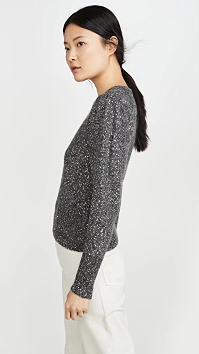Shop Frame Sequin Sweater In Smoke Heather