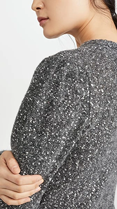 Shop Frame Sequin Sweater In Smoke Heather