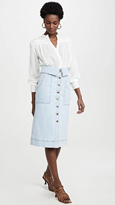 Shop Ulla Johnson Andi Skirt In Light Wash