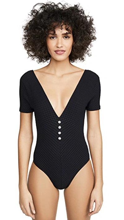 Shop Leslie Amon Amanda One Piece Swimsuit In Black