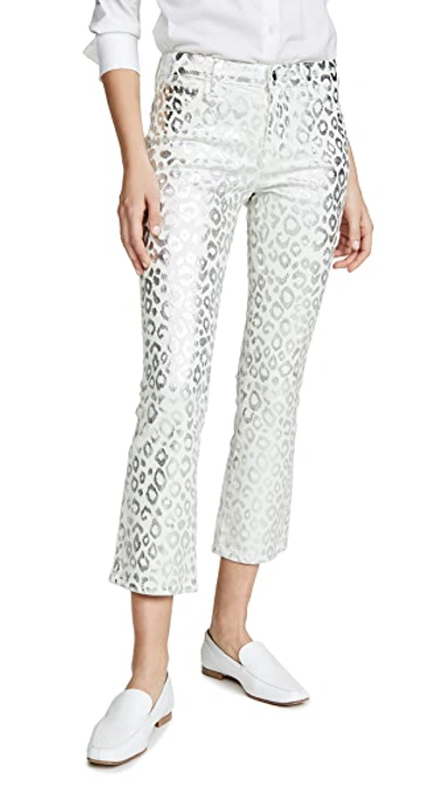 Shop J Brand Selena Mid Rise Crop Bootcut Jeans In Snow Leopard